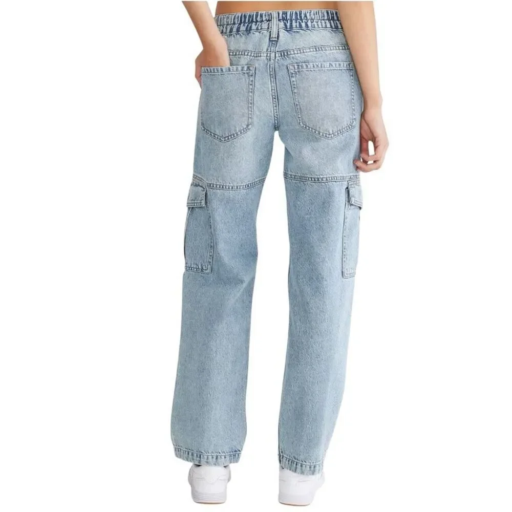 Aeropostale Women’s‎ Low-Rise Streetwear Light Wash Cargo Jeans Size Small